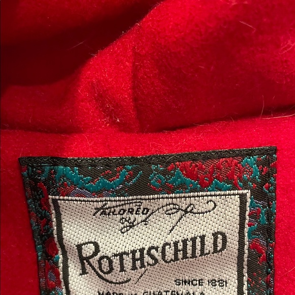 Vintage Red Coat with Black Trim - Picture 3 of 9